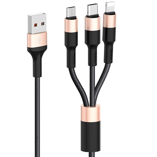 Hoco X26 Xpress for Lightning+Micro+Type-C Black