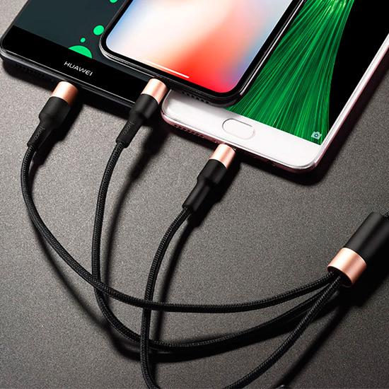 Hoco X26 Xpress for Lightning+Micro+Type-C Black