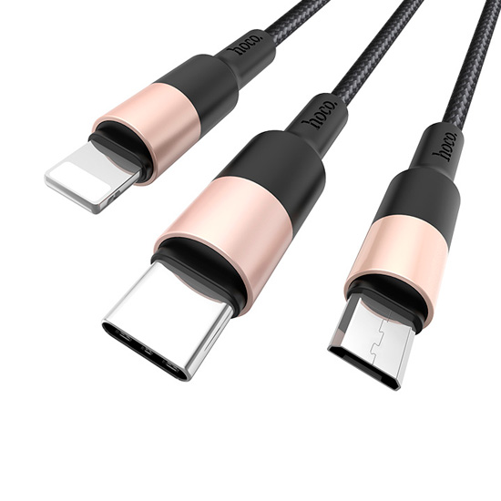 Hoco X26 Xpress for Lightning+Micro+Type-C Black
