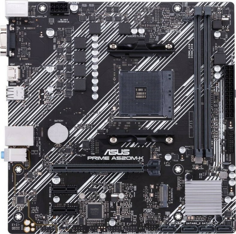 ASUS PRIME A520M-K mATX AM4 Dual DDR4 4600MHz
