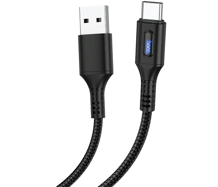 Hoco U79 Admirable smart power off charging data cable Type-C Black