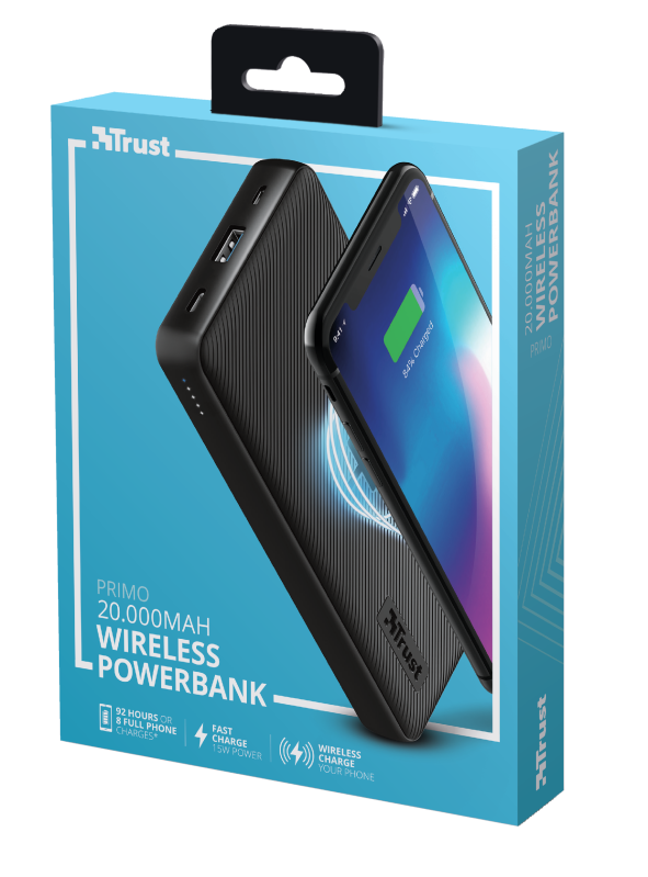 Trust Primo Wireless Charging 20000mAh / Black