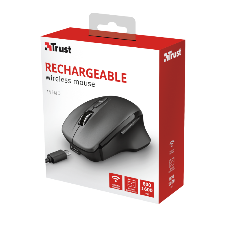 Trust Themo Rechargeable Wireless Mouse / Black