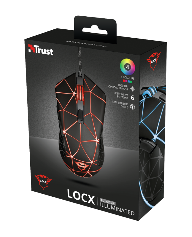 Trust Gaming GXT 133 Locx Illuminated Mouse / Black