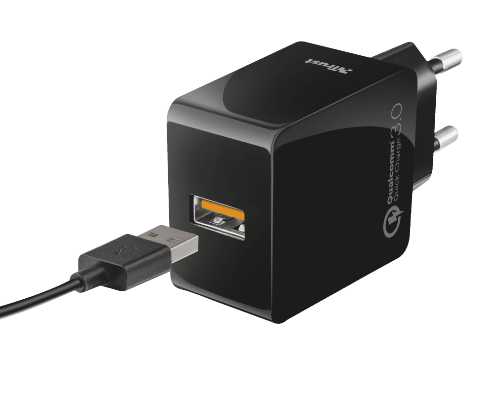 Trust 10W Ultra-Fast USB Wall Charger with QC3.0 / Black
