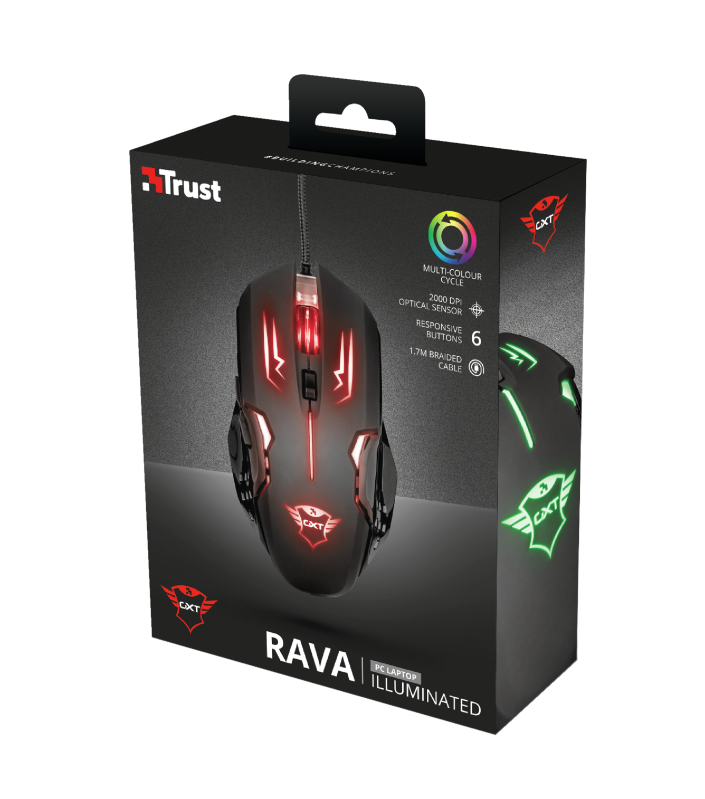 Trust Gaming GXT 108 Rava Illuminated Mouse / Black