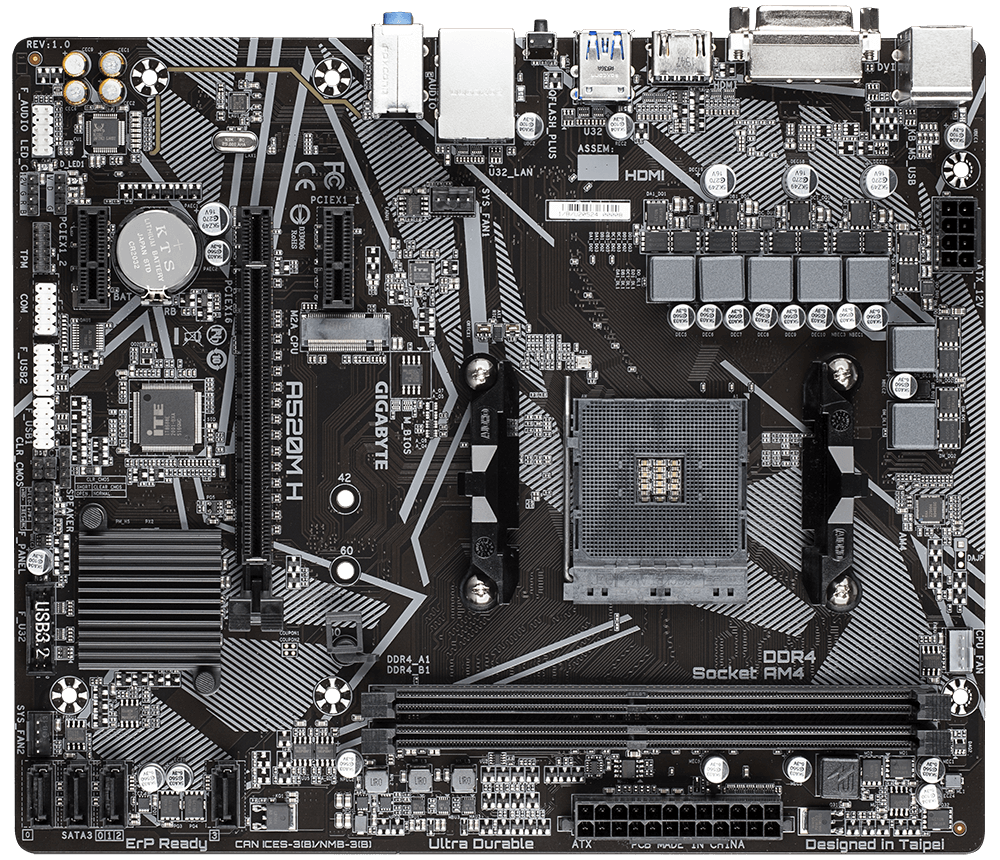 GIGABYTE GA-A520M H / mATX Socket AM4 Dual 2xDDR4-5100