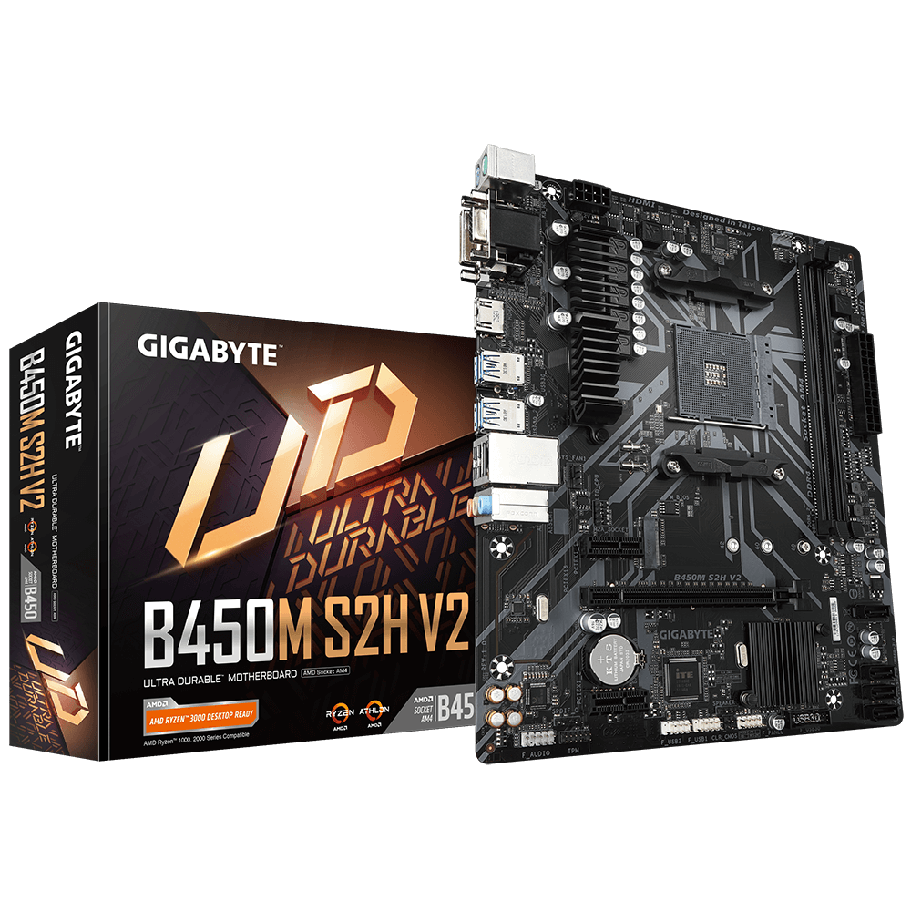 GIGABYTE B450M S2H V2 / Socket AM4 Dual 2xDDR4 3600 mATX /