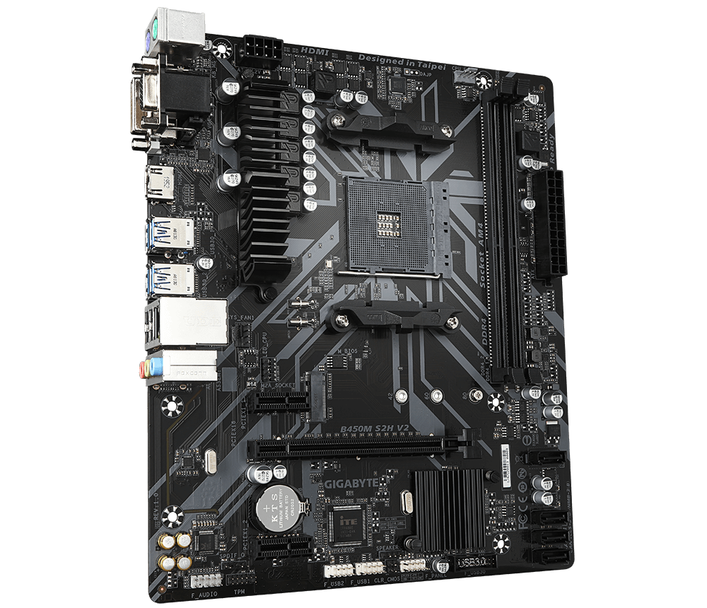 GIGABYTE B450M S2H V2 / Socket AM4 Dual 2xDDR4 3600 mATX /