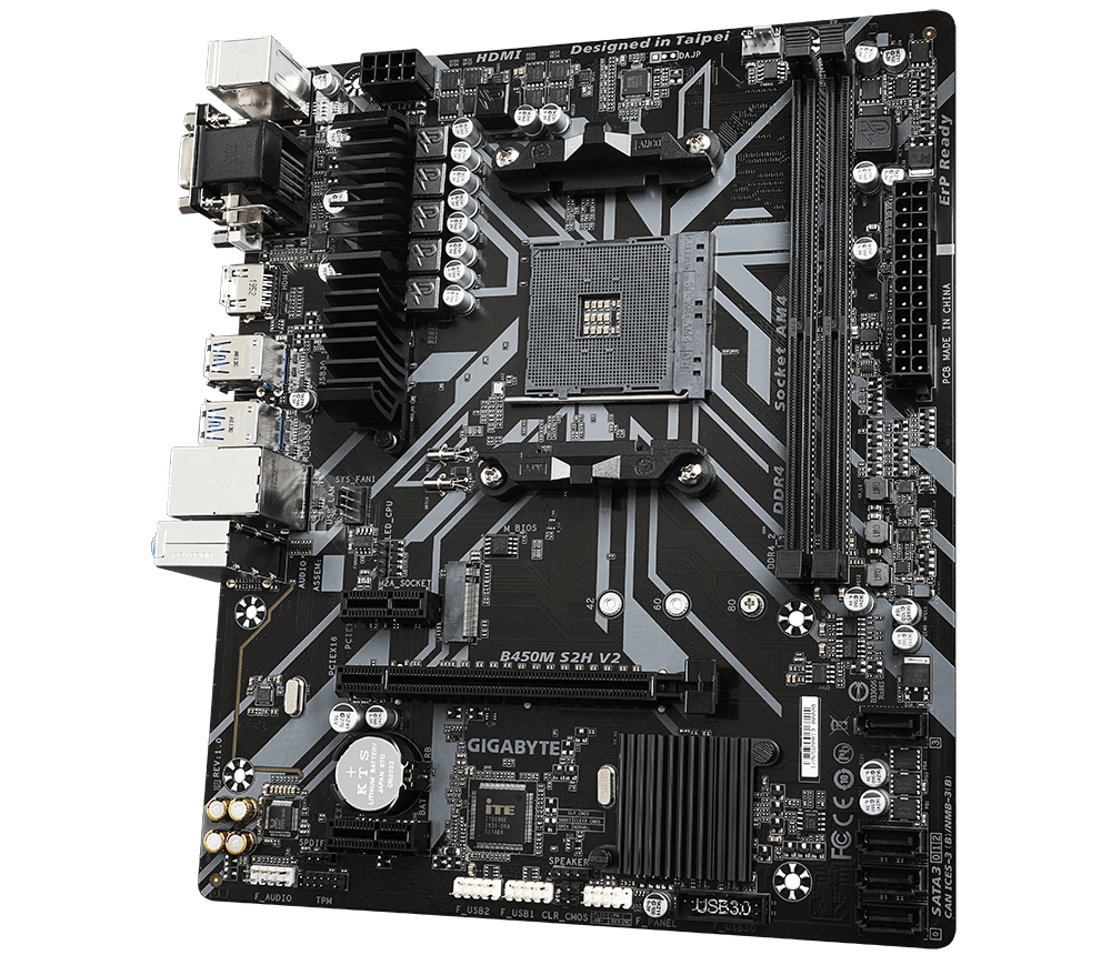 GIGABYTE B450M S2H V2 / Socket AM4 Dual 2xDDR4 3600 mATX /