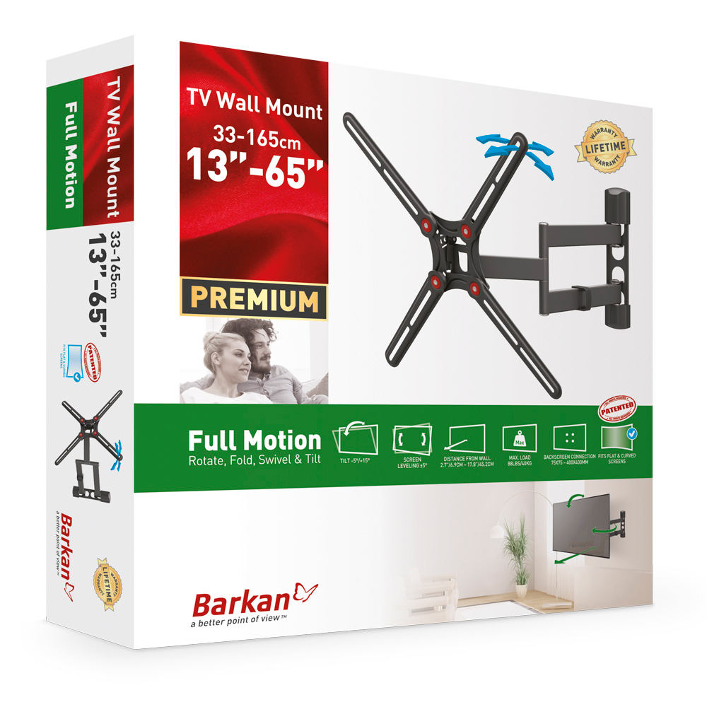 Barkan BM343 / 13"-65" Full Motion / Black