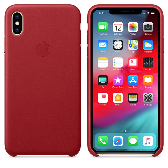 Apple Original iPhone XS Leather Case / Red