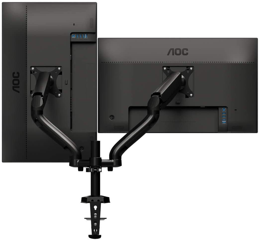 AOC AD110D0 / Arm for 2 monitors 15"-27" / Black