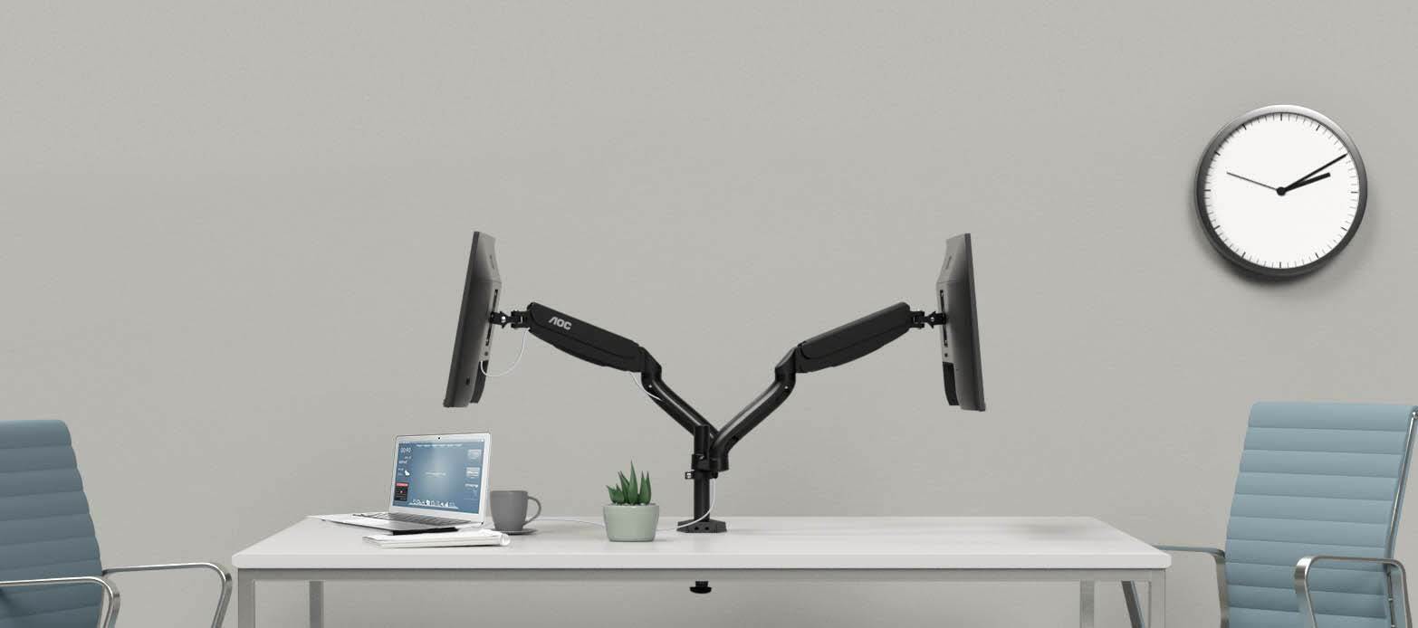 AOC AD110D0 / Arm for 2 monitors 15"-27" / Black