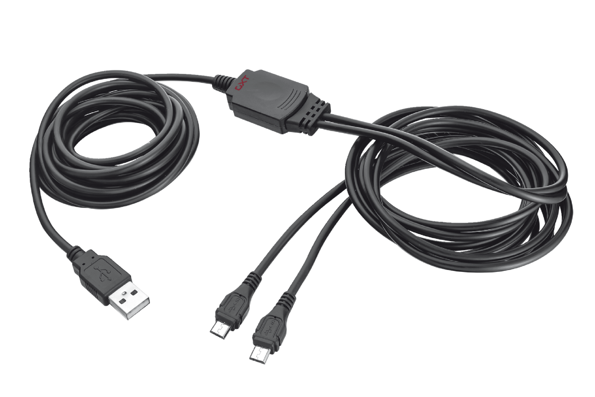 Trust GXT222 Duo Charge cable / Black
