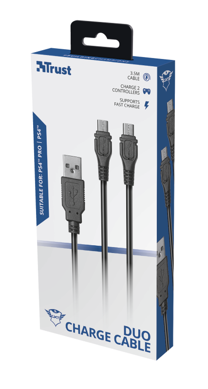 Trust GXT222 Duo Charge cable / Black