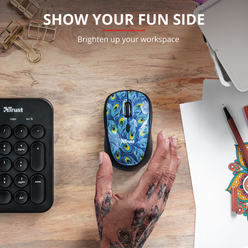 Trust Yvi Peacock Wireless Mouse / Blue