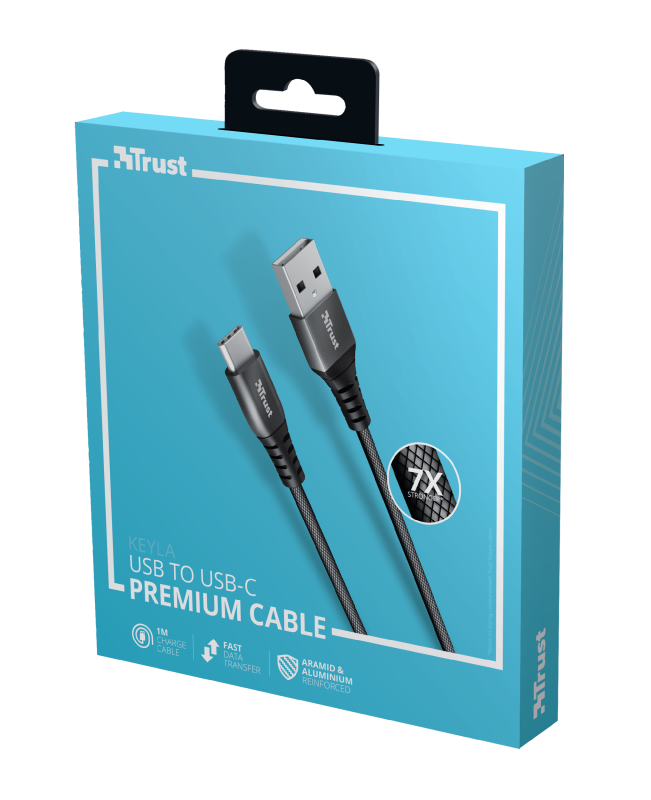 Trust Keyla Extra-Strong USB To USB-C Cable 1m / Black