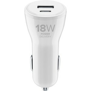 Cellularline Car Charger Dual Kit / 18W+12W / USB-C to Lightning / White