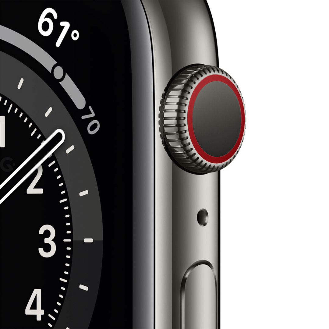 Apple Watch Series 6 GPS + Cellular 44mm Graphite Stainless Steel Case with Black Sport Band / Black