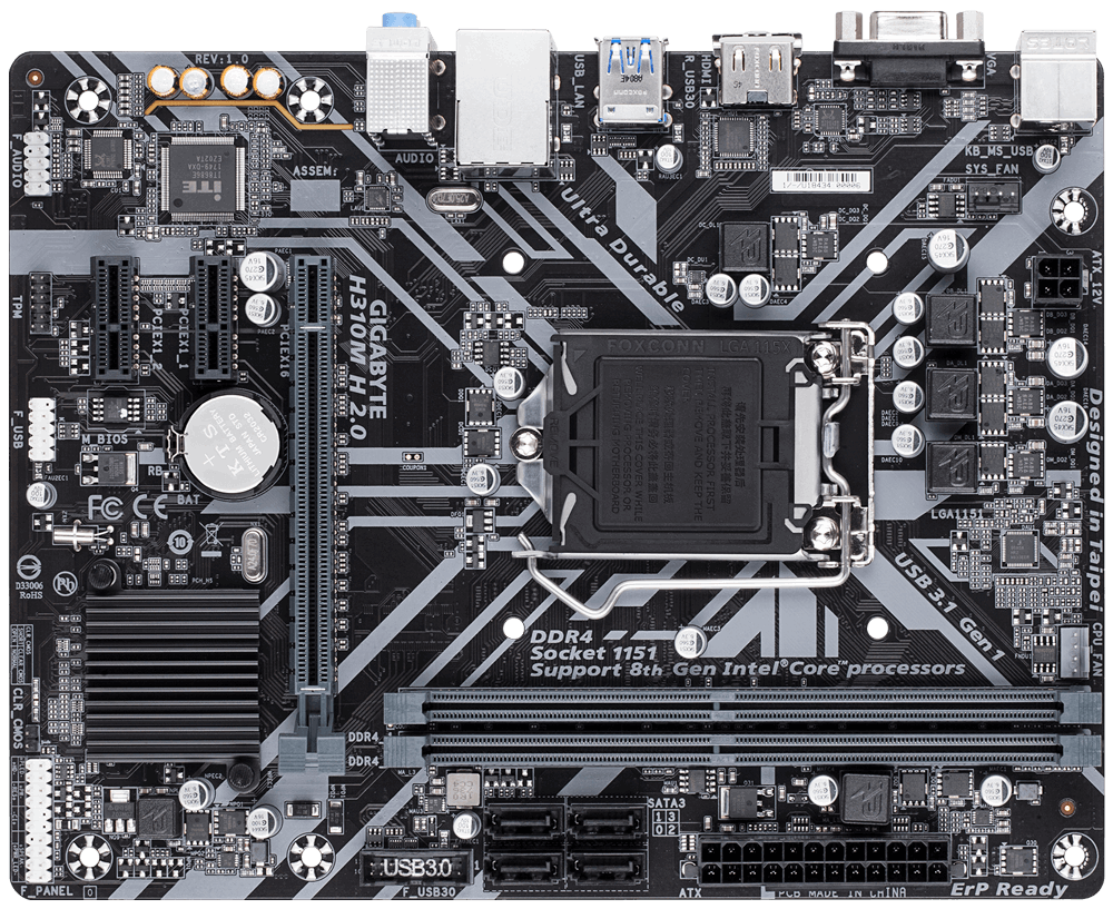 GIGABYTE H310M H 2.0 / Socket 1151 / mATX / Intel H310 /