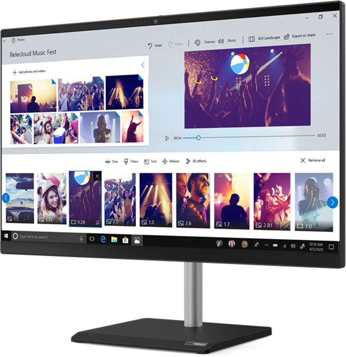Lenovo V50a 24IMB / 23.8" FullHD WVA / Intel Core i7-10700T / 16GB DDR4 / 512GB NVMe / AMD Radeon 625 2G GDDR5 / No OS / Black