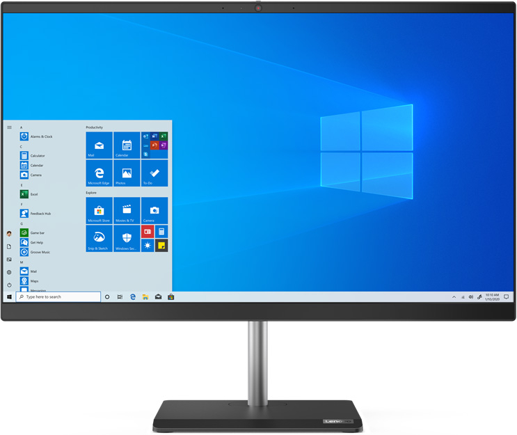 Lenovo V50a 24IMB / 23.8 FullHD / Core i3-10100T / 8GB DDR4 / 256GB NVMe / Black / Windows
