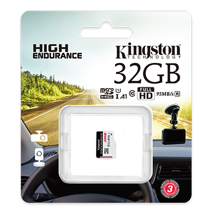 Kingston SDCE/32GB 32GB microSD Class10 A1 UHS-I FC + SD adapter High Endurance 600x