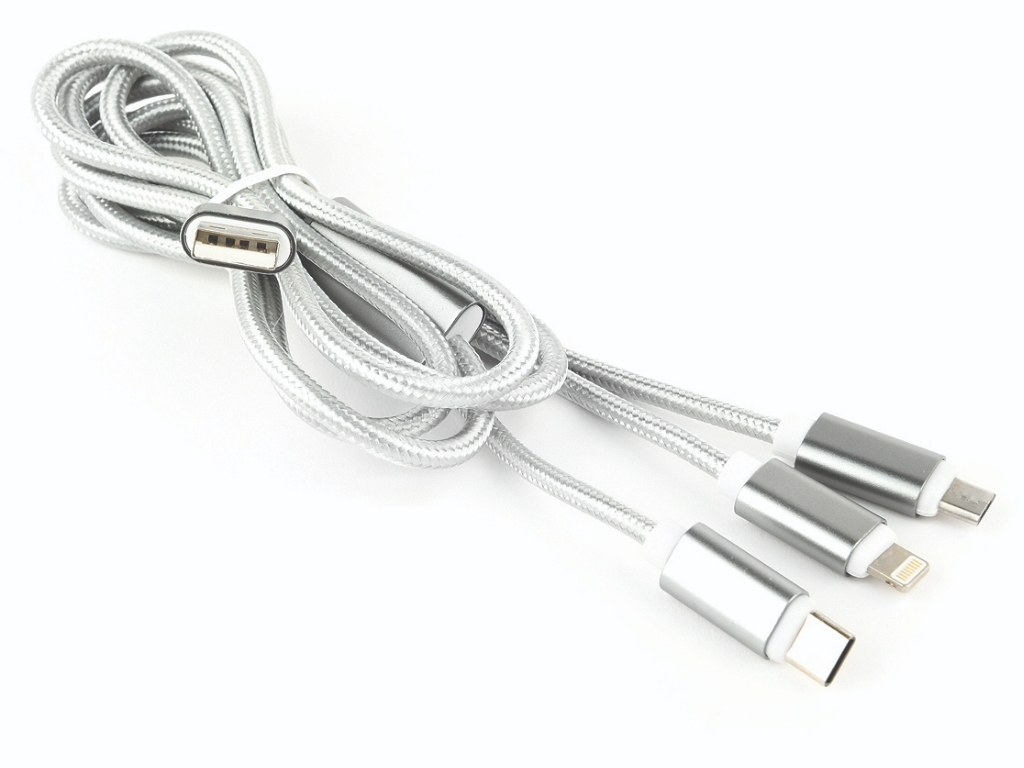 Cablexpert CC-USB2-AM31-1M-S Cable 3-in-1 / Silver