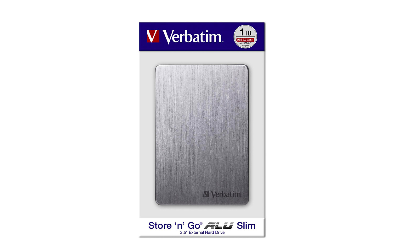 Verbatim Store 'n' Go ALU Slim 2.5" External HDD 1.0TB 53662 / Grey