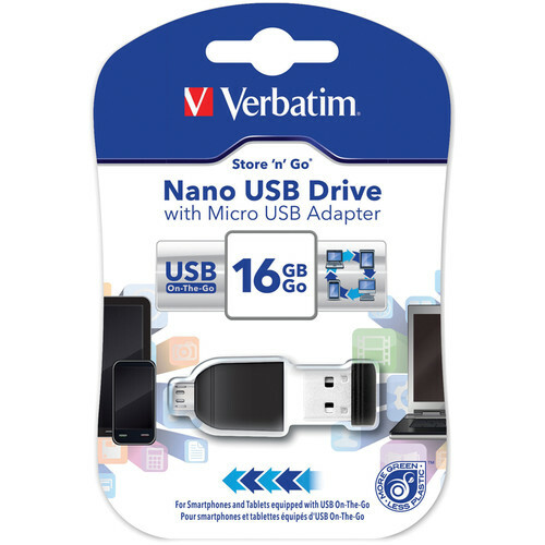 Verbatim NANO USB with Micro USB 16GB 49821 / Black