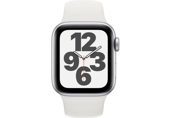 Apple Watch SE 40mm Silver Aluminum Case with White Sport Band / White