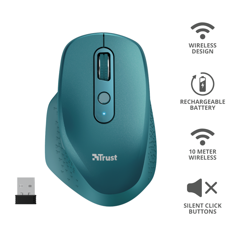 Trust Ozaa Rechargeable Wireless Mouse Blue