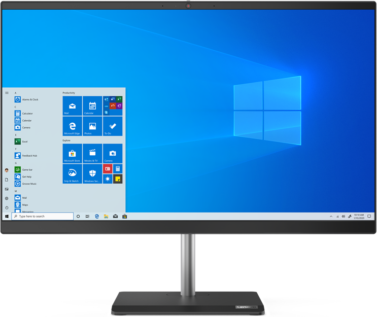 Lenovo V50a 24IMB / 23.8" FullHD Touch / Intel Core i7-10700T / 16GB DDR4 / 512GB NVMe / Windows 10 PRO / Black