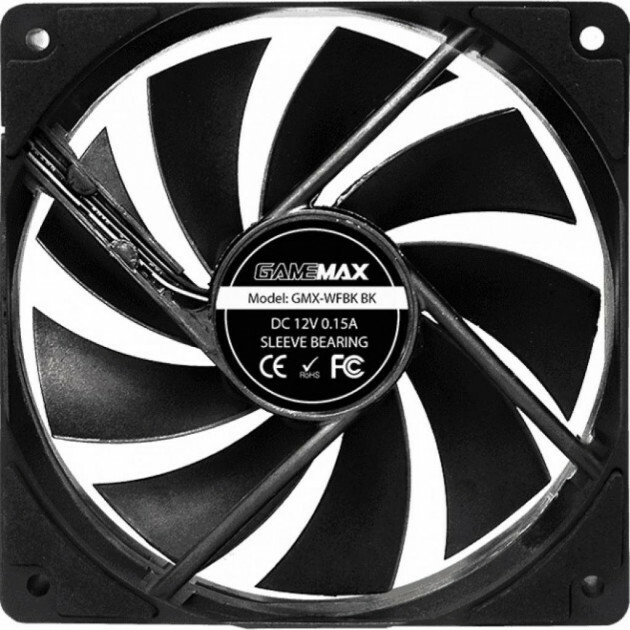 GameMax GMX-WFBK-BK 120mm PC Case Fan Black