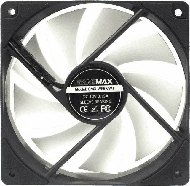 GameMax GMX-WFBK-WT 120mm PC Case Fan White