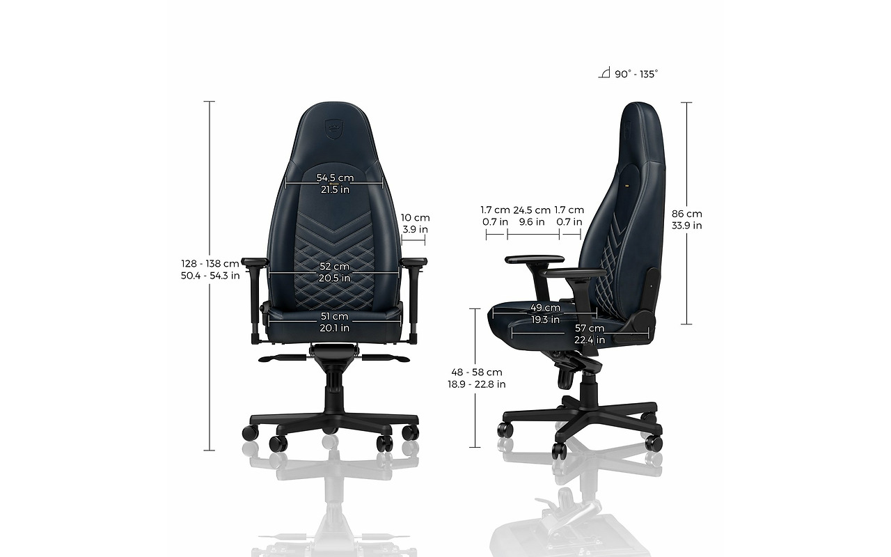 noblechairs Icon NBL-ICN-RL-MBG Midnight Blue Real Leather