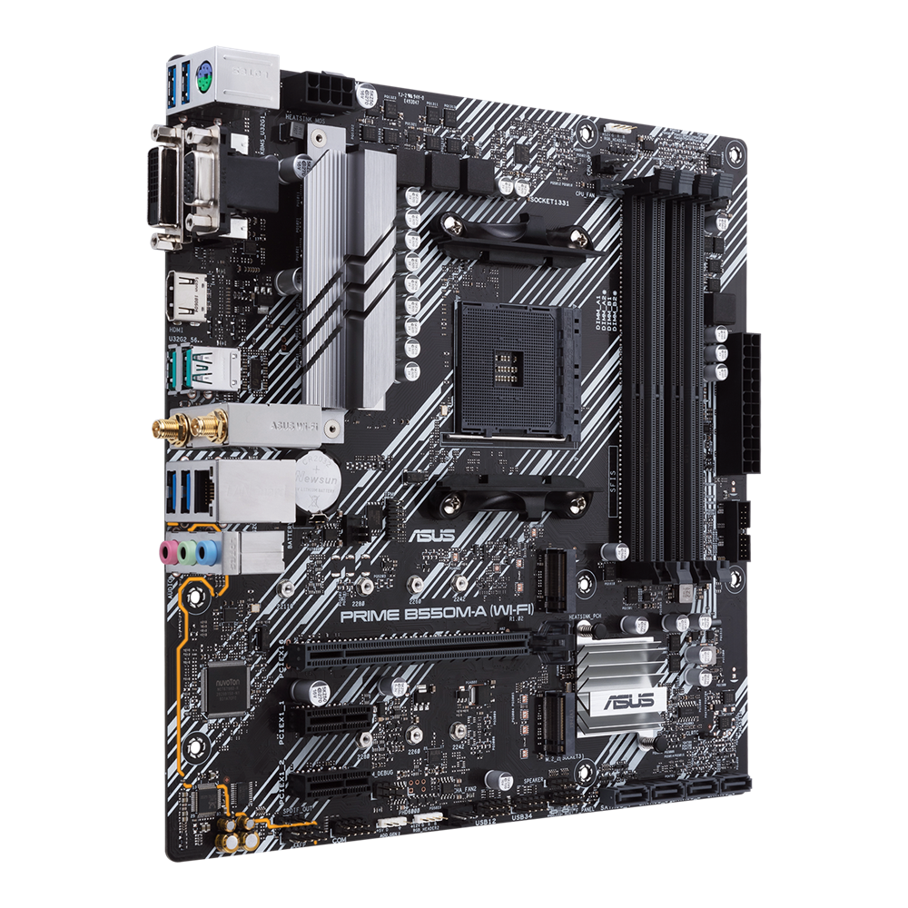 ASUS PRIME B550M-A Wi-Fi / mATX Socket AM4 Dual 4xDDR4-4600