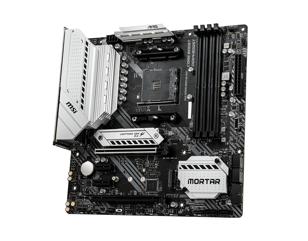 MSI MAG B550M MORTAR Wi-Fi mATX Socket AM4 Dual 4xDDR4-4400