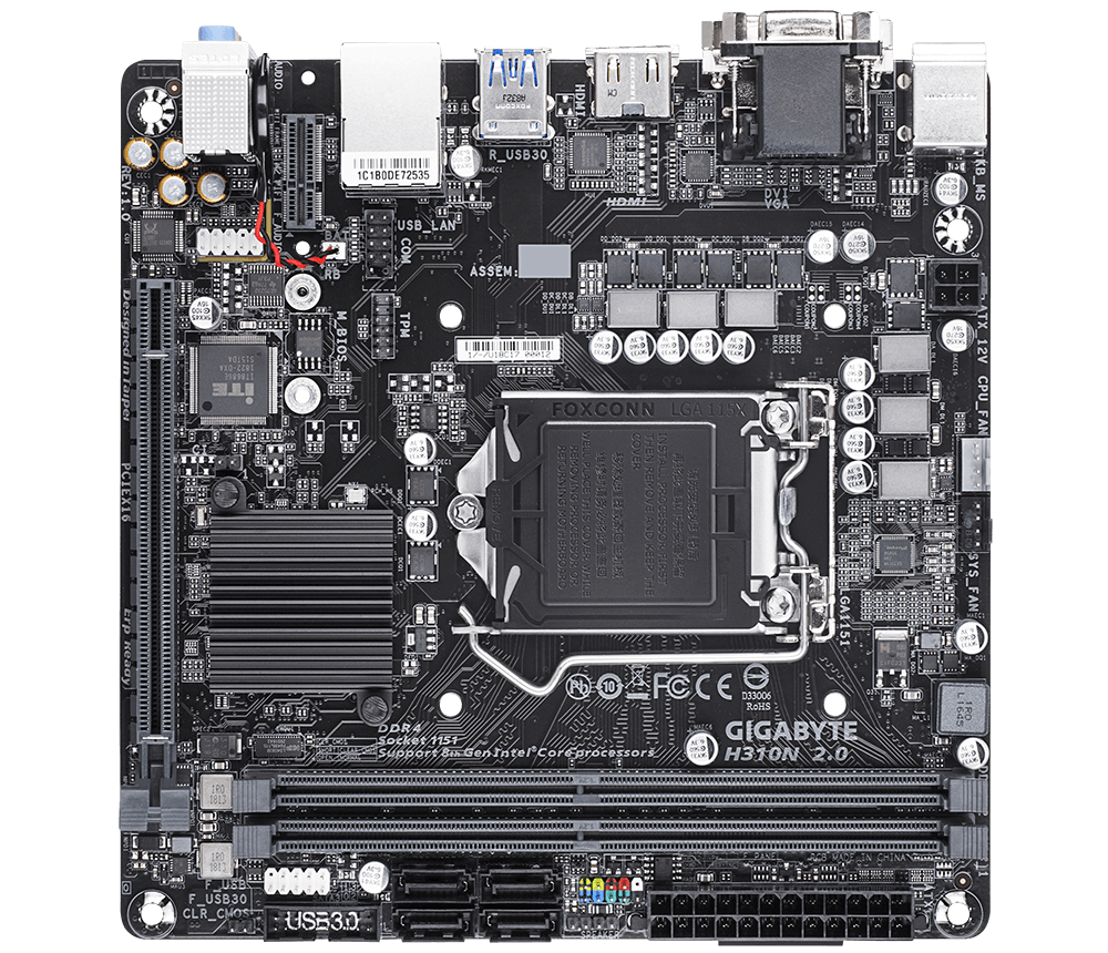 GIGABYTE H310N 2.0 / mini-ITX Socket 1151 Dual 2xDDR4-2666