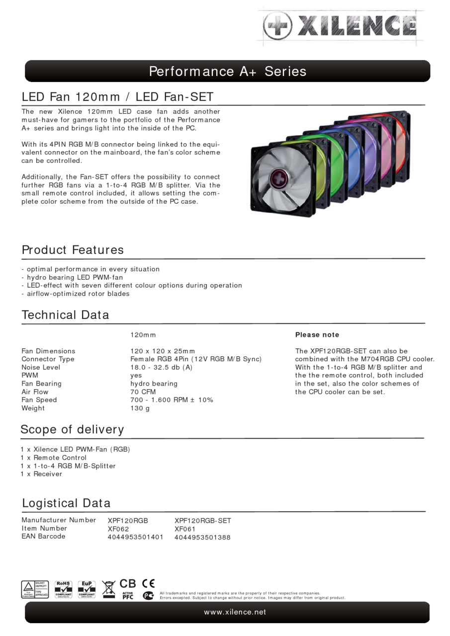 Xilence Performance A+ Series XPF120RGB / XF062