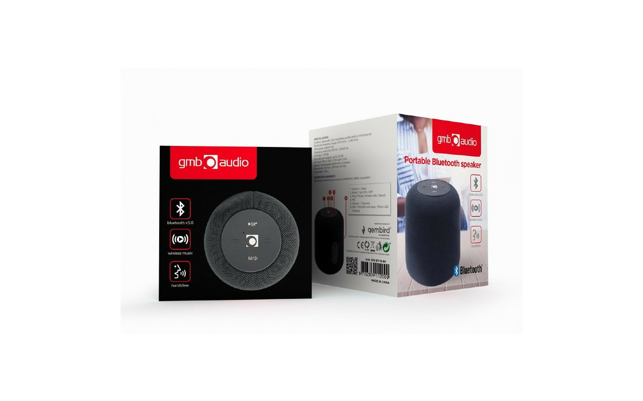 Gembird SPK-BT-15 / Bluetooth Portable Speaker 5W Black