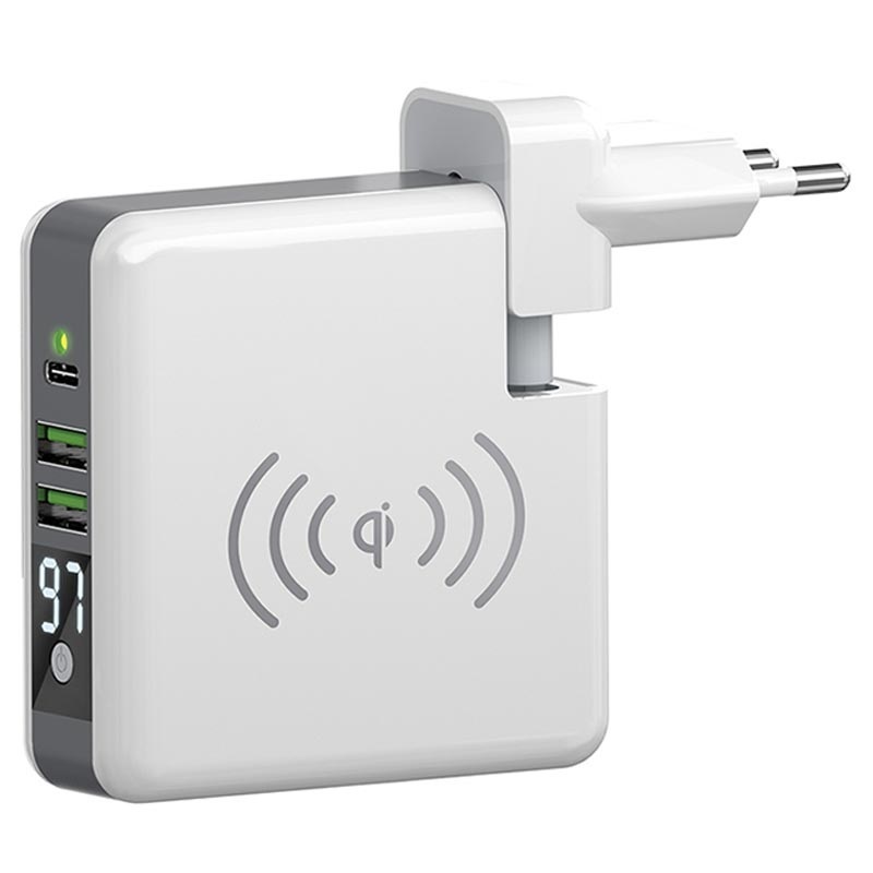 Forever Wall Charger with Wireless Power Bank 6700 mAh
