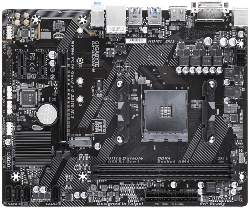 GIGABYTE GA-A320M-H 3.0 / mATX Socket AM4 AMD A320
