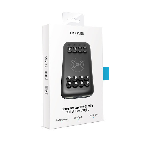Forever Wireless Power Bank 10000 mAh with suction pad