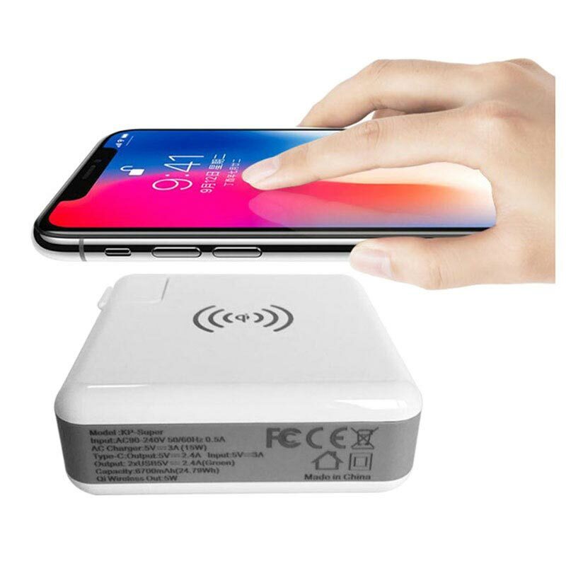 Forever Wall Charger with Wireless Power Bank 6700 mAh