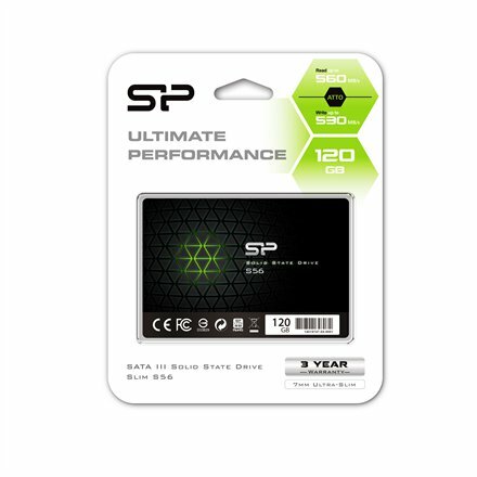 SiliconPower Slim S56 2.5" SSD 120GB / SP120GBSS3S56B25 /