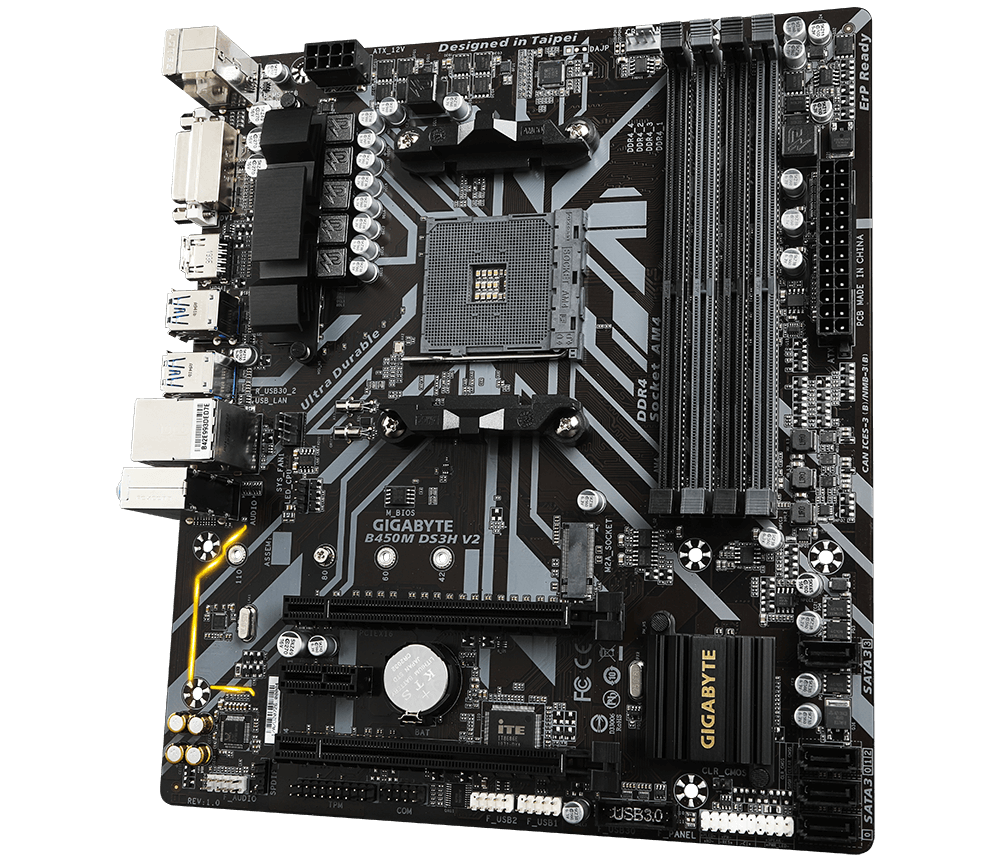 GIGABYTE B450M DS3H V2 / mATX AM4 Socket /