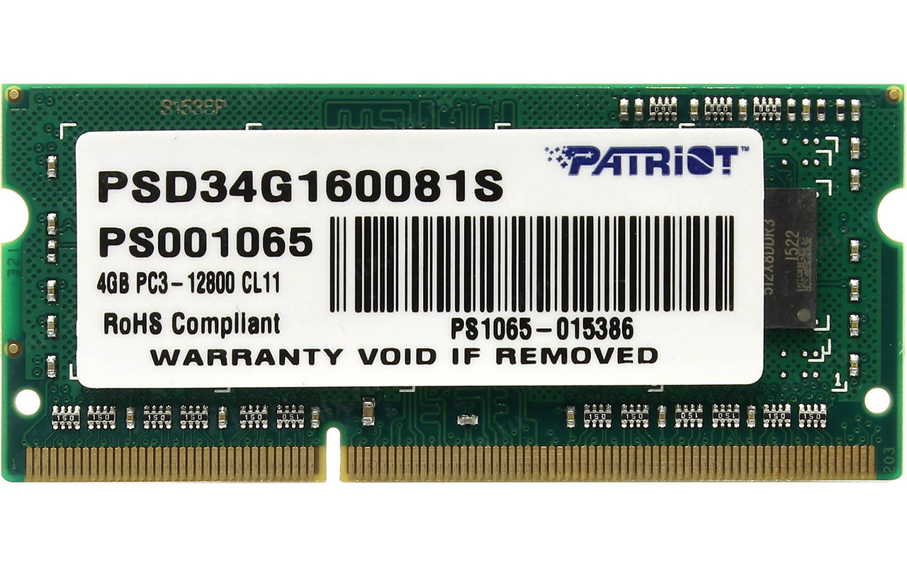 Patriot Signature Line PSD34G160081S / 4GB DDR3 1600 SODIMM