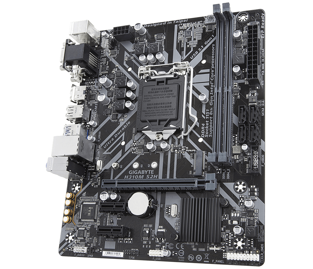 GIGABYTE H310M S2H 1.2 / mATX ocket 1151 Intel H310 Dual 2xDDR4 2666